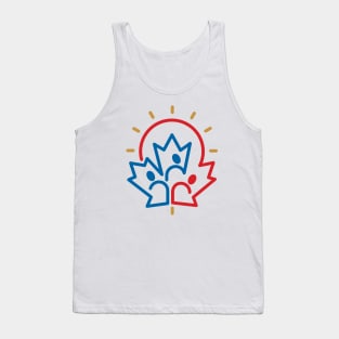 Canada Social Maple Leaf with a Group of People and Rising Sun Tank Top